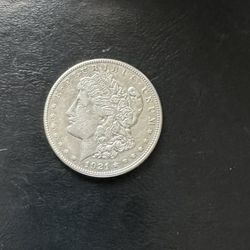 1921  Morgan Dollar About Uncirculated 90% Silver $1 US Coin Collectible 