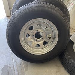 New 205-75-14inch  trailer tire With 5-lug galvanizedrims.$150/each 