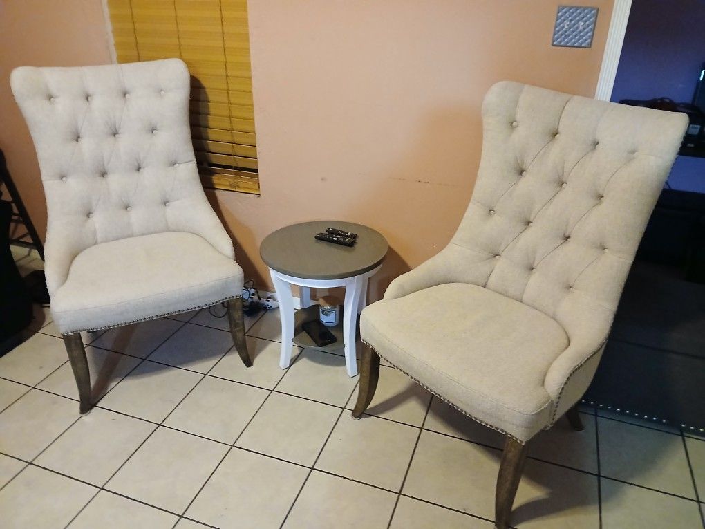 Accent Chairs And Table Set