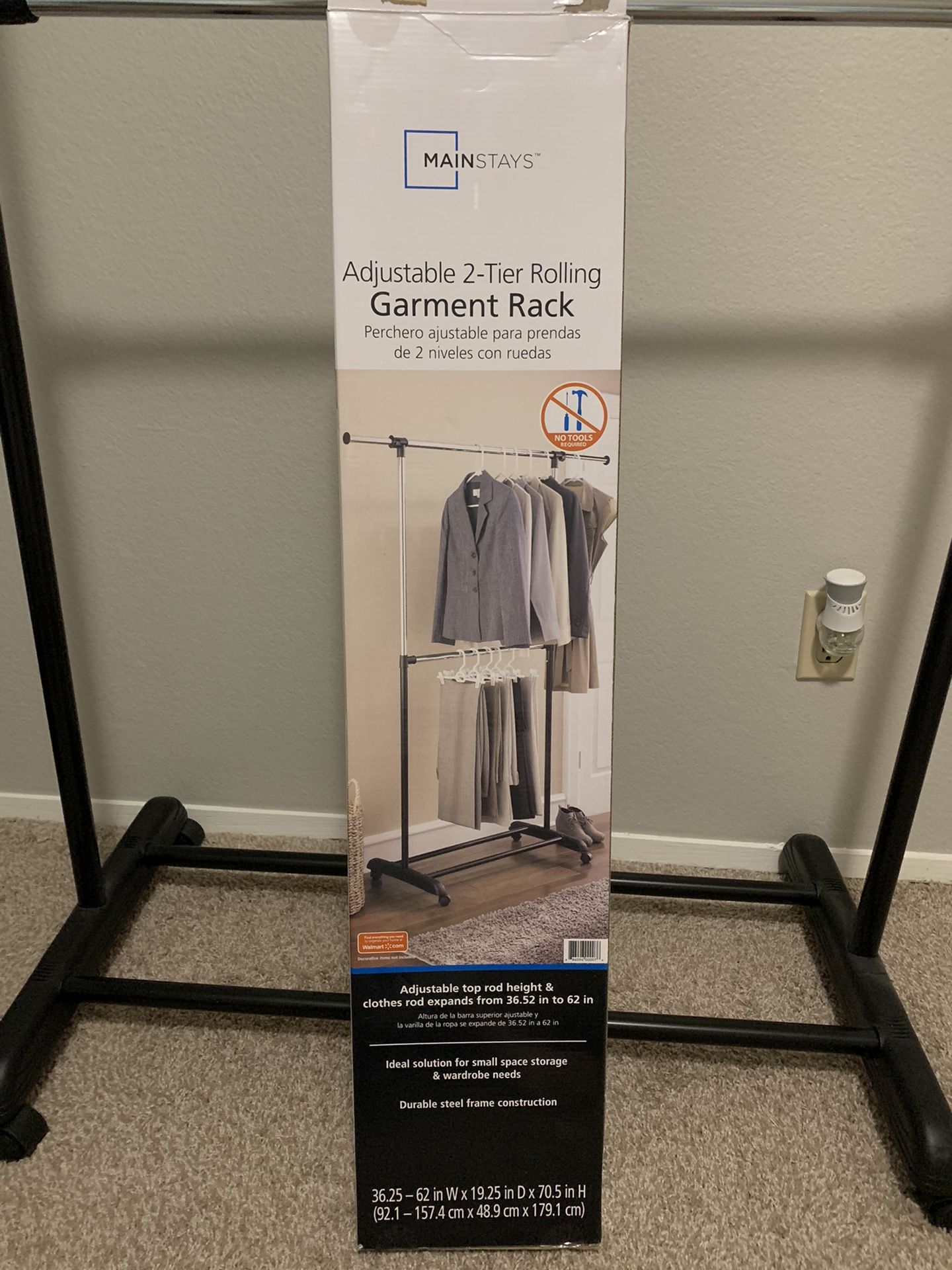 Adjustable 2Tier Rolling Garment Rack for Sale in Lynnwood, WA OfferUp