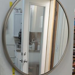 Round Mirror Soft Gold Color Frame. City Of Orange 