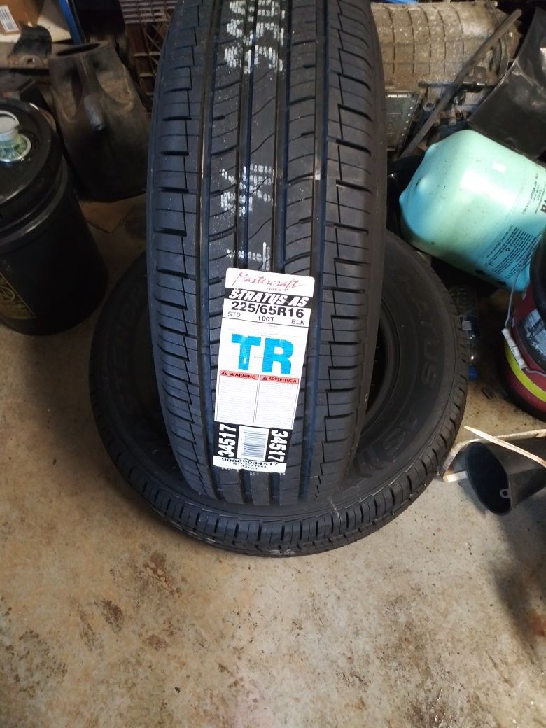 2 New 225/65R16 tires