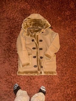 Tan Jordan Craig Fur Trench Coat Tan