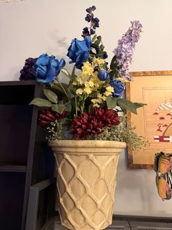 Fake Flowers with Real Flower Pots ($30 OBO)