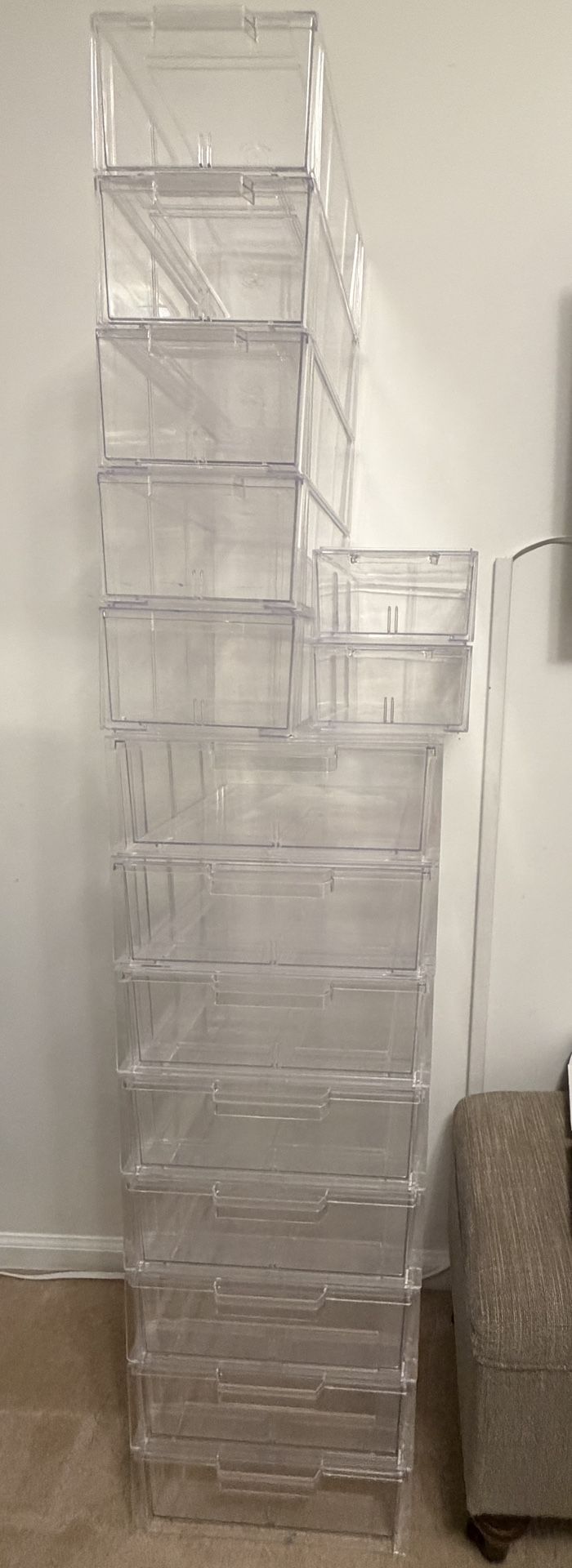Lots Of Clear Drawer Bins From The Container Store