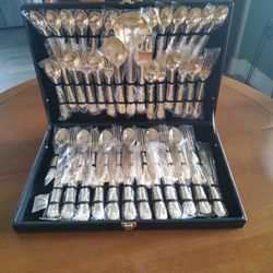 Gold Plated Silverware Set, WM Rogers & Son 51 Piece Set