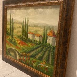 Hand Painting By Marcia Baldwin “Tuscan Villa” 
