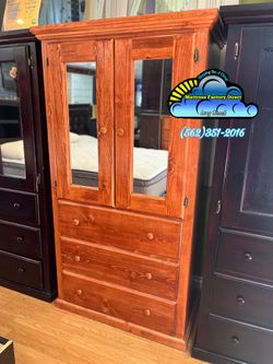 Oak pinewood cajonera Comoda de Pino Nuevo alto con espejo