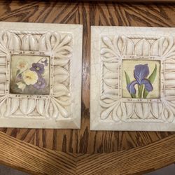 2-piece Flower wall plaque set