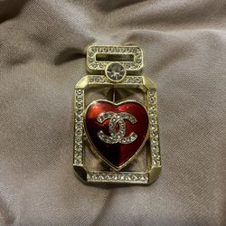 Chanel Gold Perfume Bottle Brooch CC Pin 