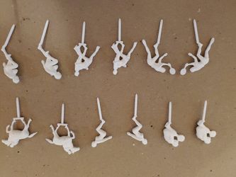 Vintage SPORT Players CUPCAKE CAKE TOPPERS 12 Plastic Figures All white