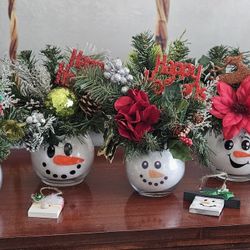 Snowman Floral Arrangements 