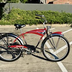 Vintage Schwinn Cruiser Deluxe W/Tank, Spring Action Fork, Rear Rack