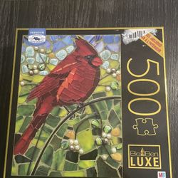 Big Ben Luxe | Stained Glass Cardinal Jigsaw Puzzle | 500 Pc | Multi-Color | NIB