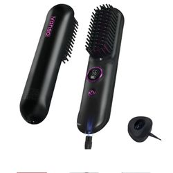 vanso Cordless Hair Straightener Brush Portable Hair Straightener Negative Ion Straightener Styling Comb with USB Wireless Straightner for Hairstyler 