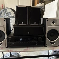 SURROUND SOUNDS  VERY LOUD WITH BASS JUST GOTTA KNOW HOW TO HOOK IT UP,THE RECEIVER HANDLES ALL SPEAKERS