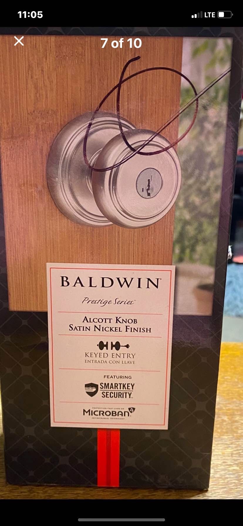 Baldwin Door Knob Featuring SmartKey Security