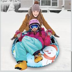 Snow Tube, 47 Inch PVC Hardy Inflatable Sleigh, Thickened Hard Bottom for Adults and Children Ski Circle, Winter Toy Outdoor Sleigh Snow Tube Sports (