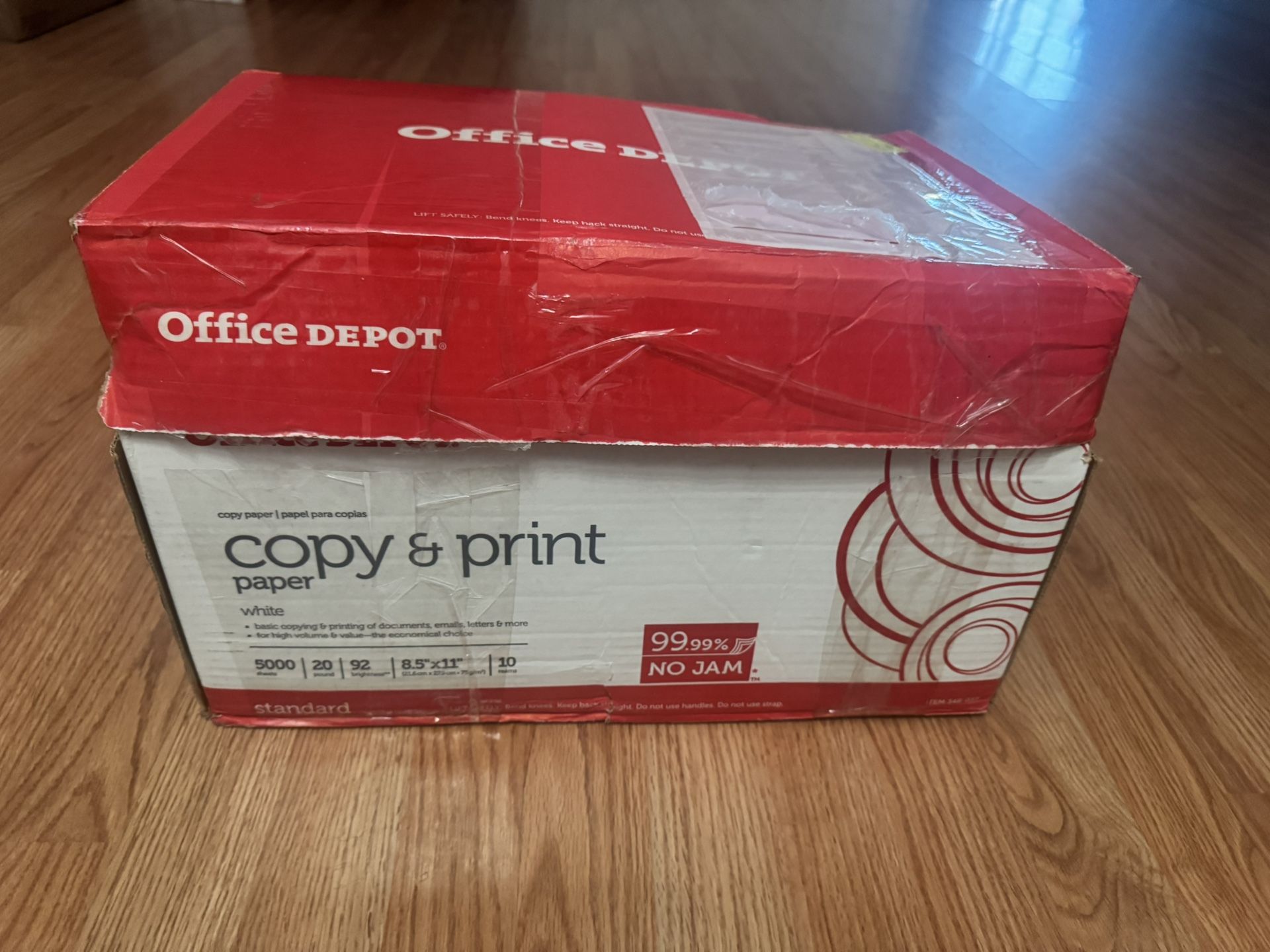 Multi-Use Printer & Copy Paper, White, Letter (8.5" x 11"), 5000 Sheets Per Case, 20 Lb