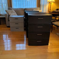 4 Plastic Dressers 