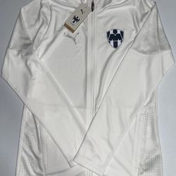 Puma: Monterrey Rayados White Track Sweater/Training DryCell Jacket (Small)