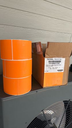 4x6 Orange Thermal Transfer Labels
