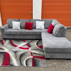 Seccional Couch Grey Precio Firme No Delivery No Pillow Decoración No Rug 