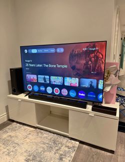 TCL 55" 4K UHD Google Smart TV & IKEA Byas TV Stand