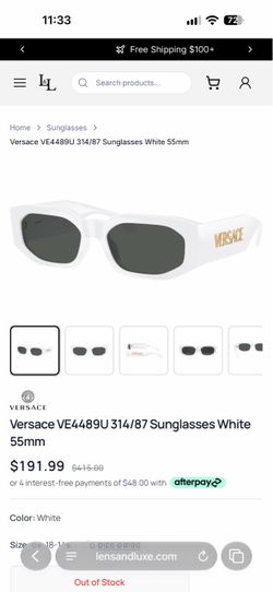 Versace VE4489U 314/87 Sunglasses White 55mm