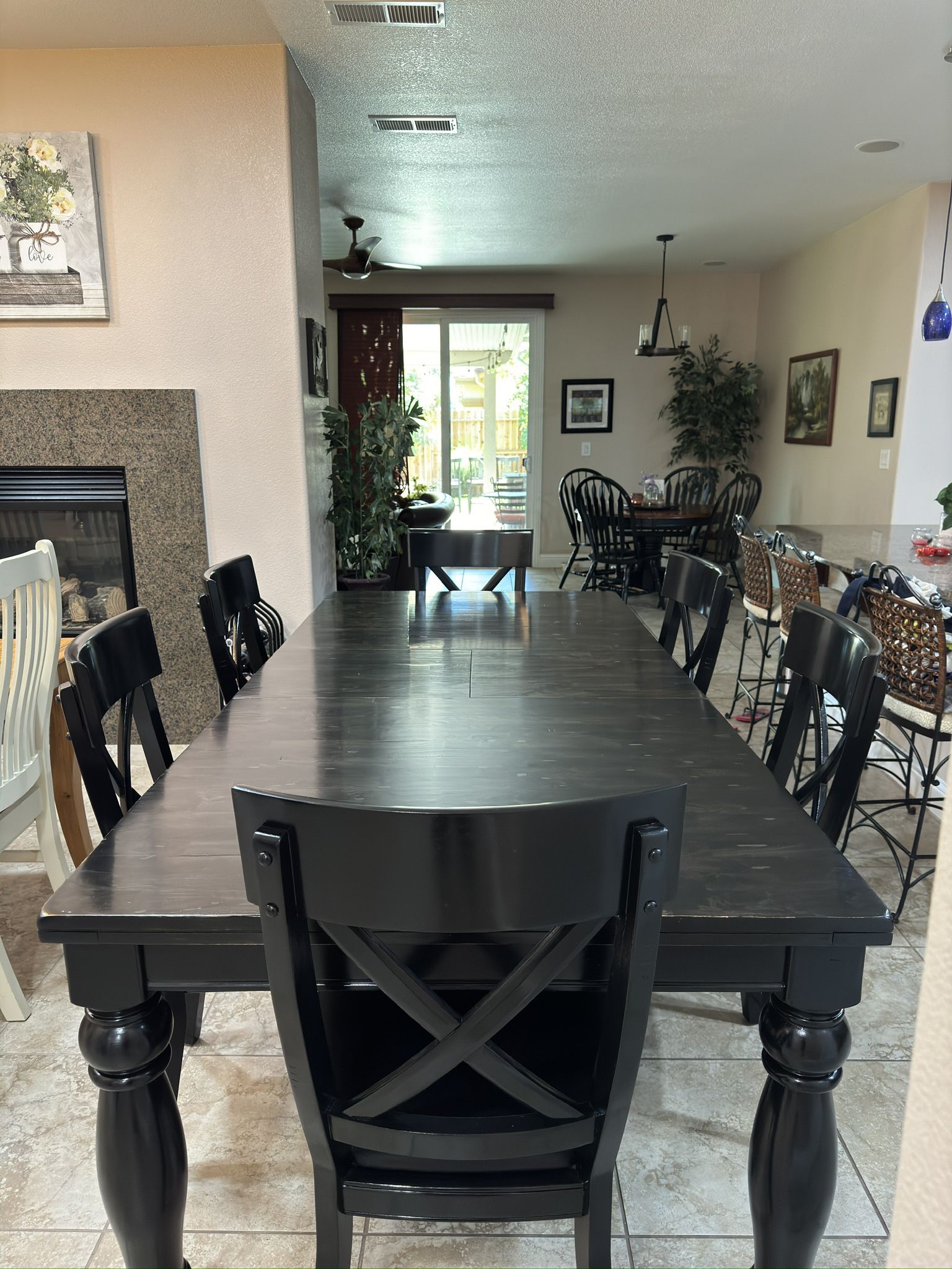 Solid Wood Dining Table w/ Leaf  & 6 Chairs