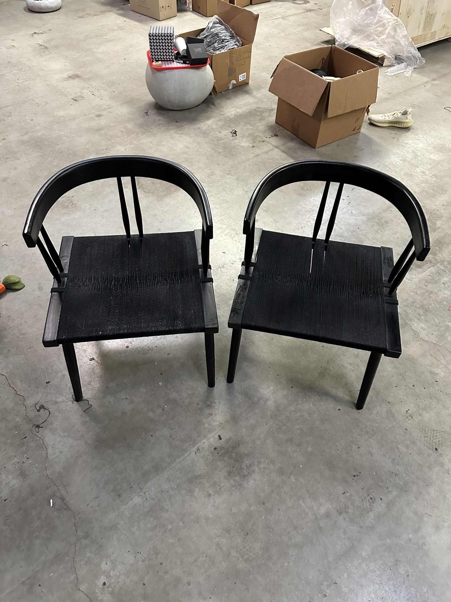 France & Sons Black Teak Chairs