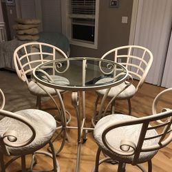 Counter height wrought iron dining table