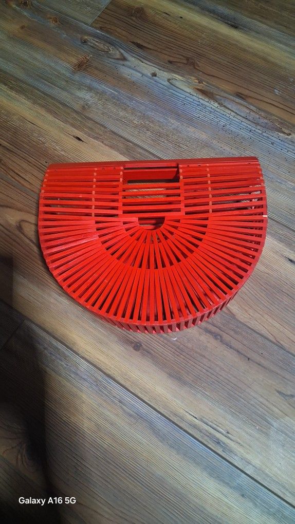 Red women's bamboo purse /bag