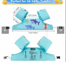 MoKo Swim Arm Band for Kids 20-30-40-50lbs, Clearance Toddler Swim Vest Cute Cartoon Swimming Wings Pool Floats Sleeve Children Water Sports Learning