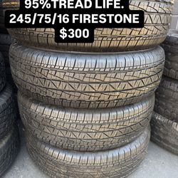 Set Of Four Used Tires 245/75/16 Firestone