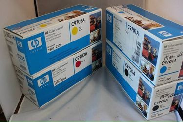4 Genuine HP Color LaserJet 1500 2500N Printer Toner C9700A C9701A C97
