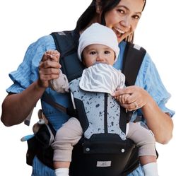 Baby Carrier, MOMTORY Safety-Certified 6-in-1 Baby Carrier Newborn to Toddler, Adjustable Detachable Infant Baby Hip Seat Carrier for 7-50lbs, All Sea
