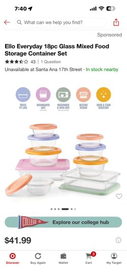Ello Everyday 18pc Glass Food Storage Container Set