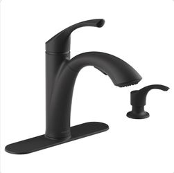 KOHLER Mistos Single-Handle Pull-Out Sprayer Kitchen Faucet in Matte Black