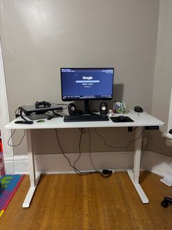 White Electric Standing Desk