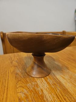 Monkey Pod Pedestal Nut or Candy Bowl