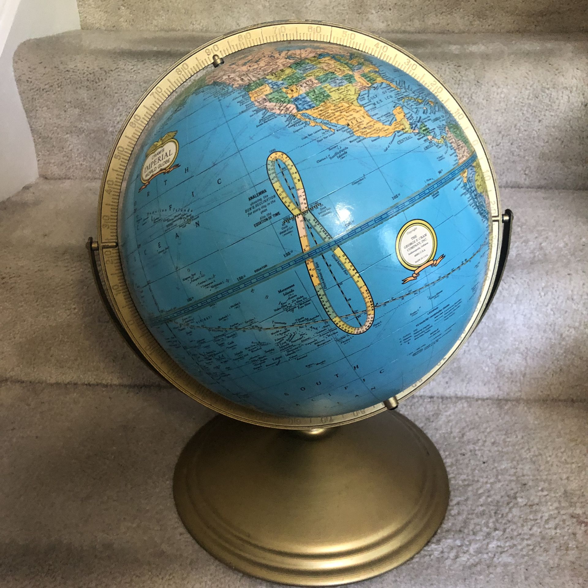 Large World Globe by Crams Imperial