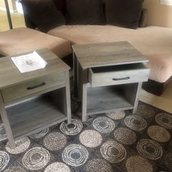 CatheLi Gray End Tables/ Nightstands