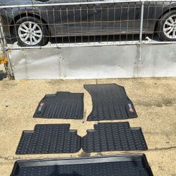 Floor Mat Set - Audi SQ5 2018-2025 Audi Factory All Weather Logo Floor Mats & Cargo Liner Tray