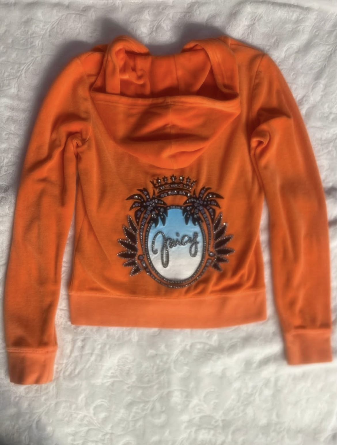 Vintage Juicy Couture Womens Orange Velour Jacket $35