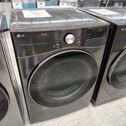 LG 7.4 Cu Ft Ultra Large Capacity Smart Wi-Fi Enabled Front Load Gas Dryer with TurboSteam & Built In Intelligence