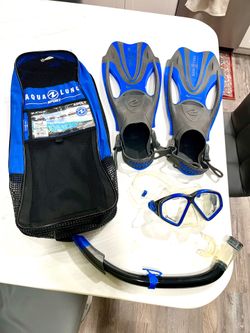 Swimming Pool Aqua Lung Water Sport 1 mask, 1 snorkel , 2 Fins, Size Large 7-13