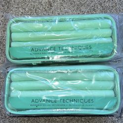Avon Advance Techniques 24 BENDABLE ROLLER SET Curls Flexible Green Hair New