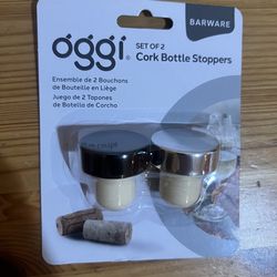 OGGI T-shaped Wine Corks, 2-pc Set, Reusable & Low Profile for Wine & Beer Bottles DIY Craft (Black, Silver) Brand New $7 Meet Up In Irving @dfwgoods