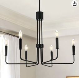 Modern Black Chandelier 6 Light💡